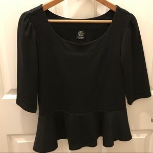 EUC Black peplum top with 3/4 sleeves